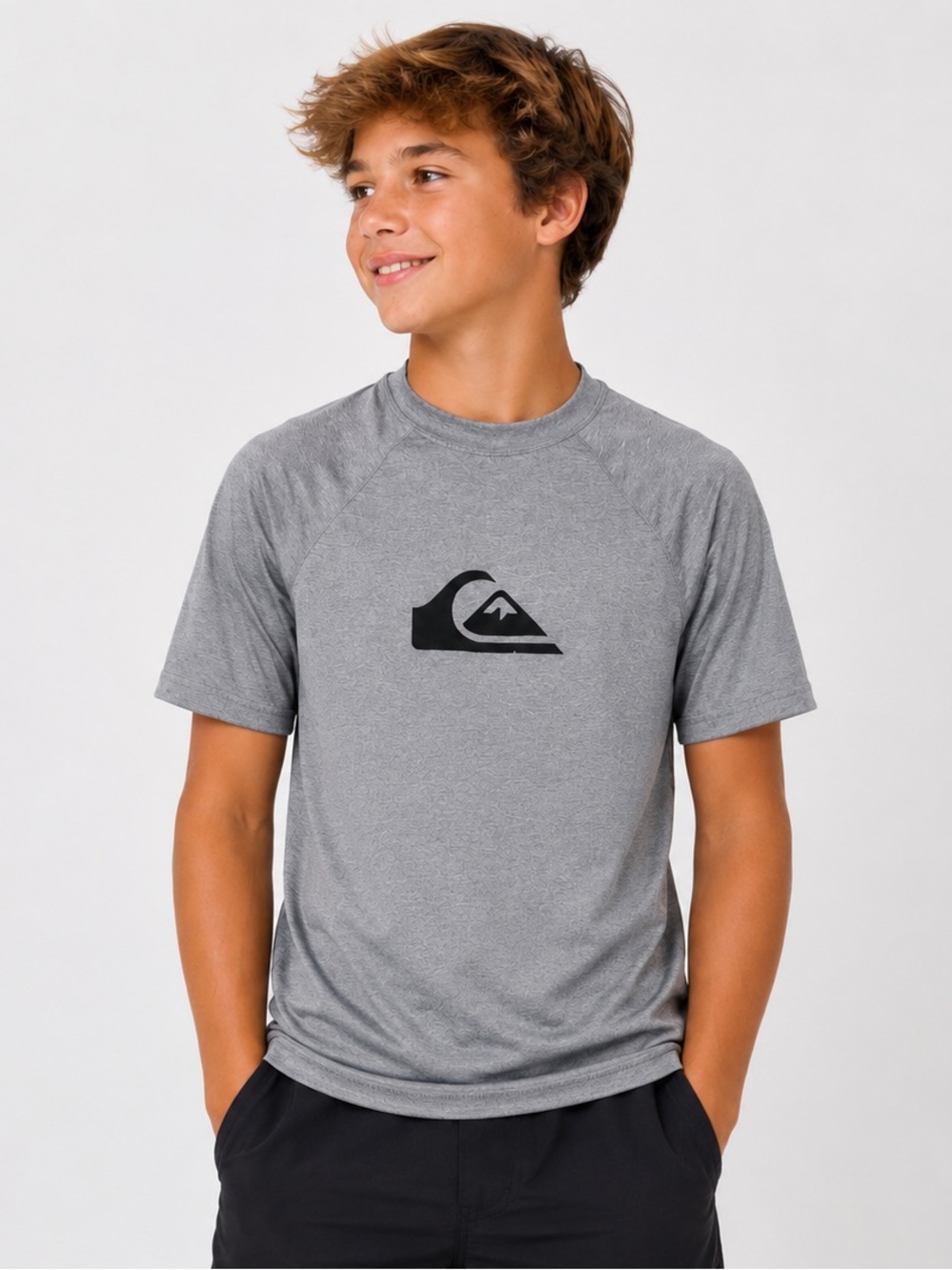 Quiksilver Gray Performance Rash Guard Youth XL